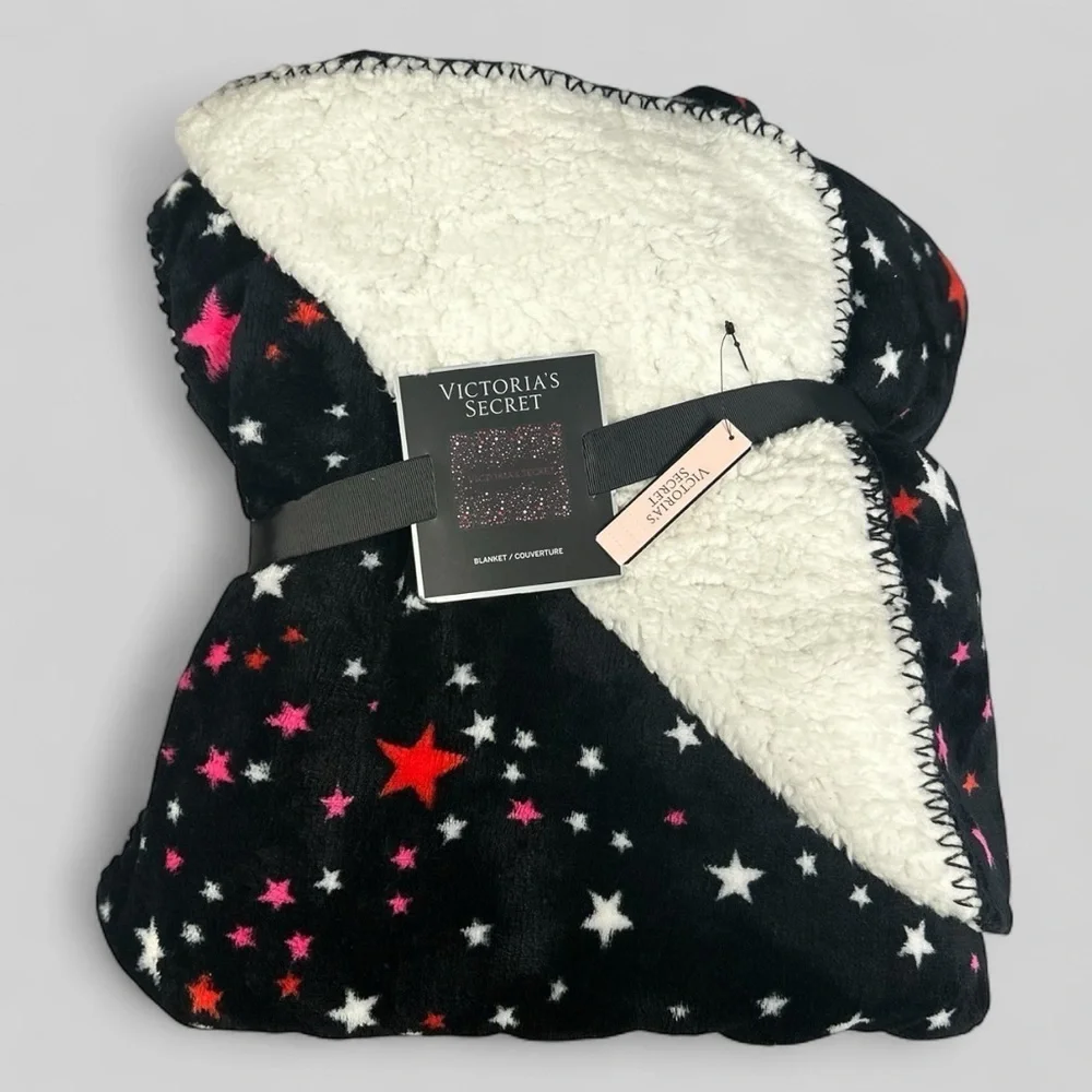 Victoria Secret Sherpa Stars Blanket 50X60 NWT